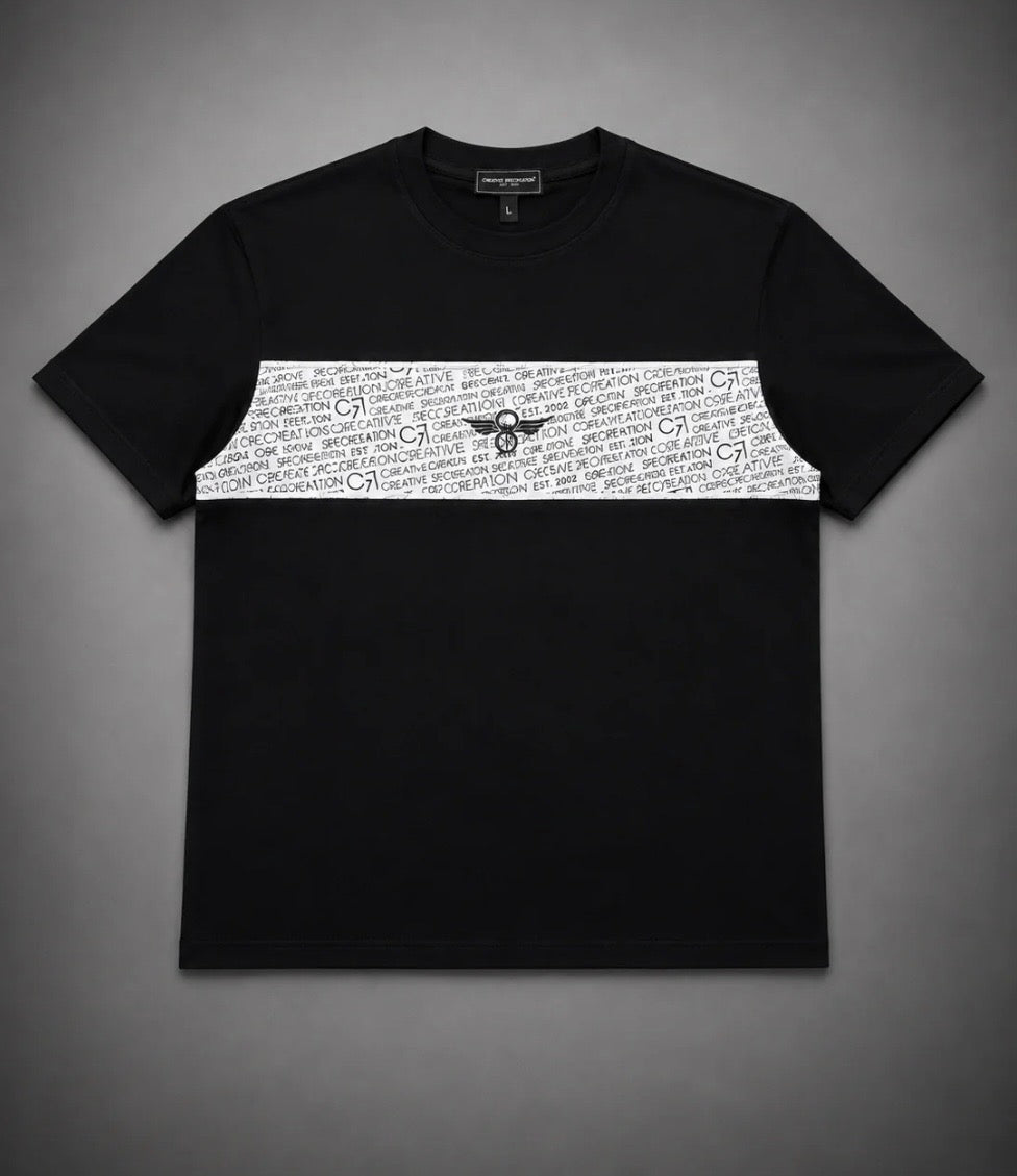 CAMISETA CREATIVE NEGRA DE CUADRO