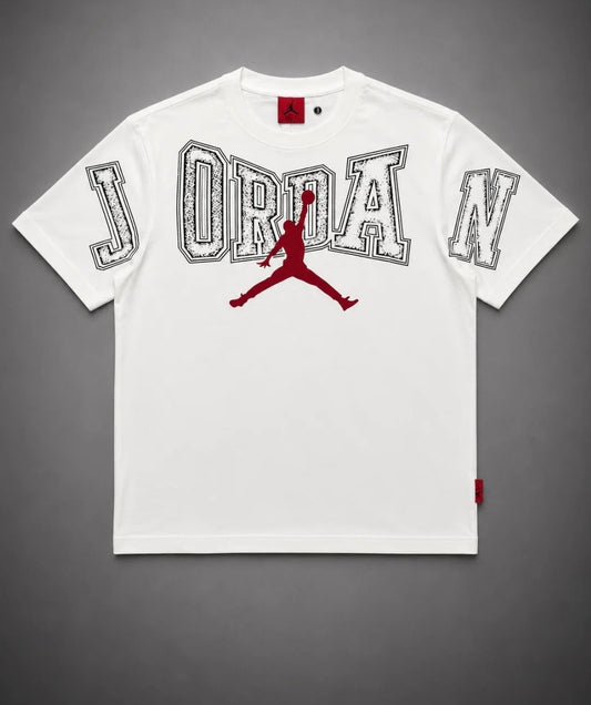 CAMISETA JORDAN BLANCA LOGO ROJO