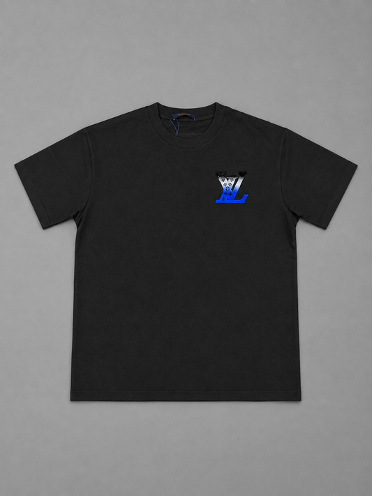 CAMISETA TURCA LOUIS VUITTON NEGRA LOGO AZUL