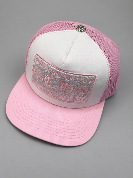 GORRA CHROME HEARTS BLANCO CON ROSADO