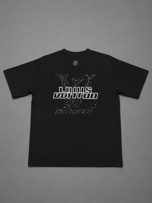 CAMISETA TURCA LOUIS VUITTON NEGRA LOGO BLANCO