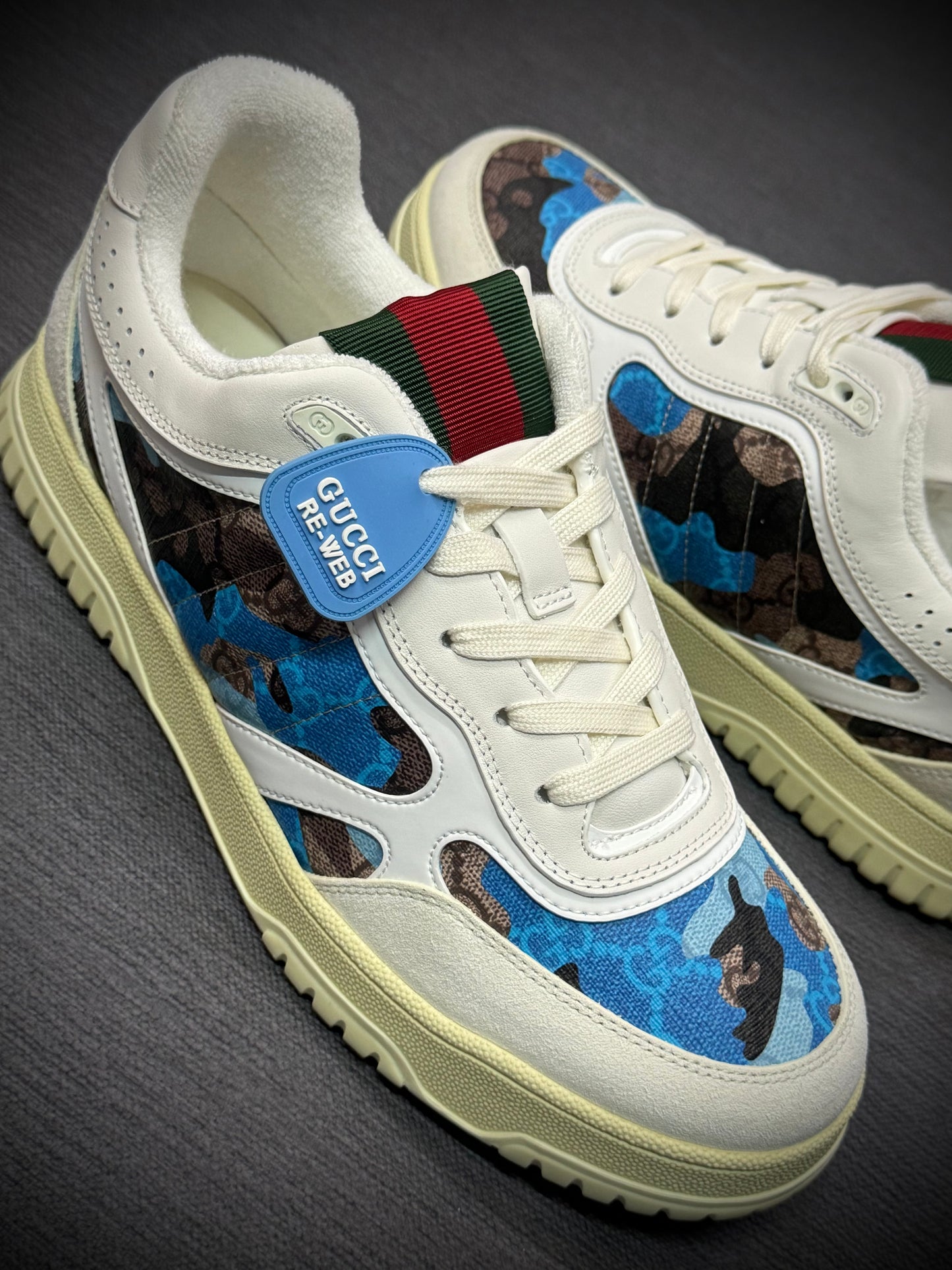 ZAPATOS TURCOS GUCCI MONOGRAMA AZUL