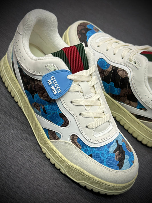 ZAPATOS TURCOS GUCCI MONOGRAMA AZUL