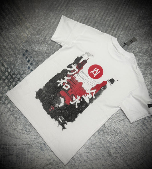 CAMISETA AURUM BLANCO ROJA