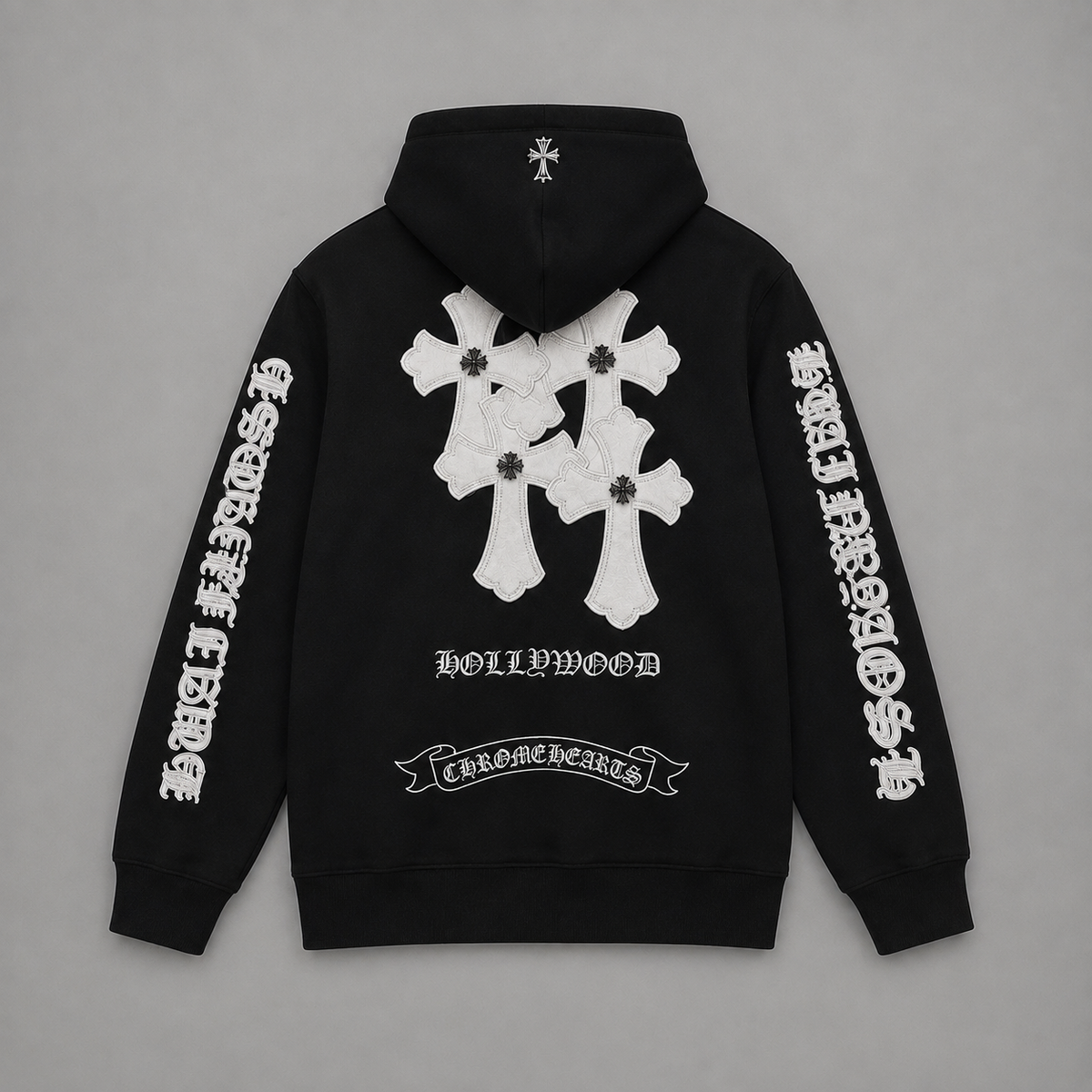 BUZO CHROME HEART NEGRO BLANCO