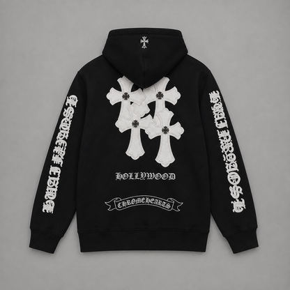 BUZO CHROME HEART NEGRO BLANCO