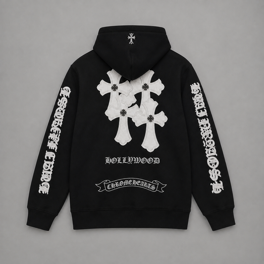 BUZO CHROME HEART NEGRO BLANCO