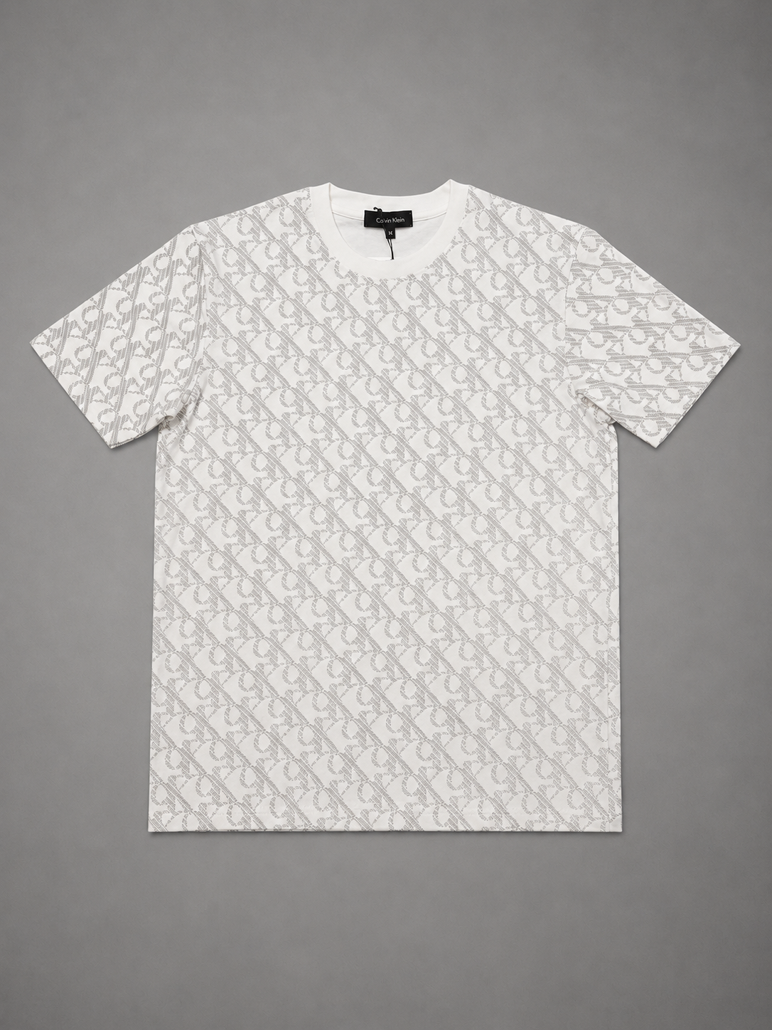 CAMISETA CALVIN KLEIN BLANCA LOGO GRIS