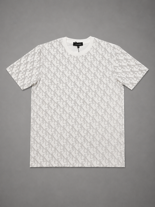 CAMISETA CALVIN KLEIN BLANCA LOGO GRIS