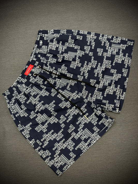 PANTALÓNETA PLAYERA HUGO AZUL MONOGRAMA
