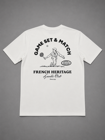 CAMISETA LACOSTE BLANCA GAME SET
