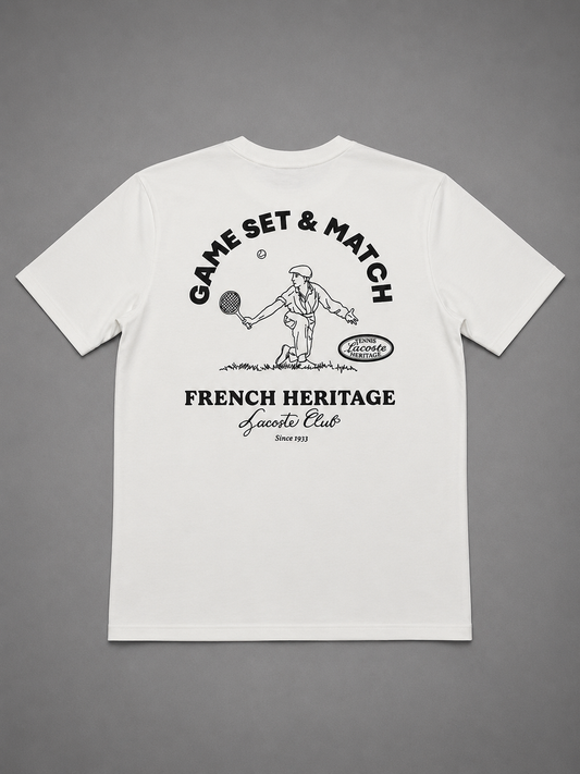 CAMISETA LACOSTE BLANCA GAME SET