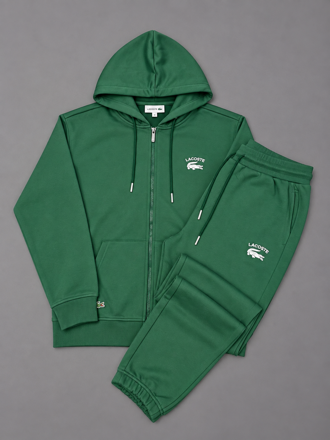 CONJUNTO LACOSTE VERDE LOGO BLANCO