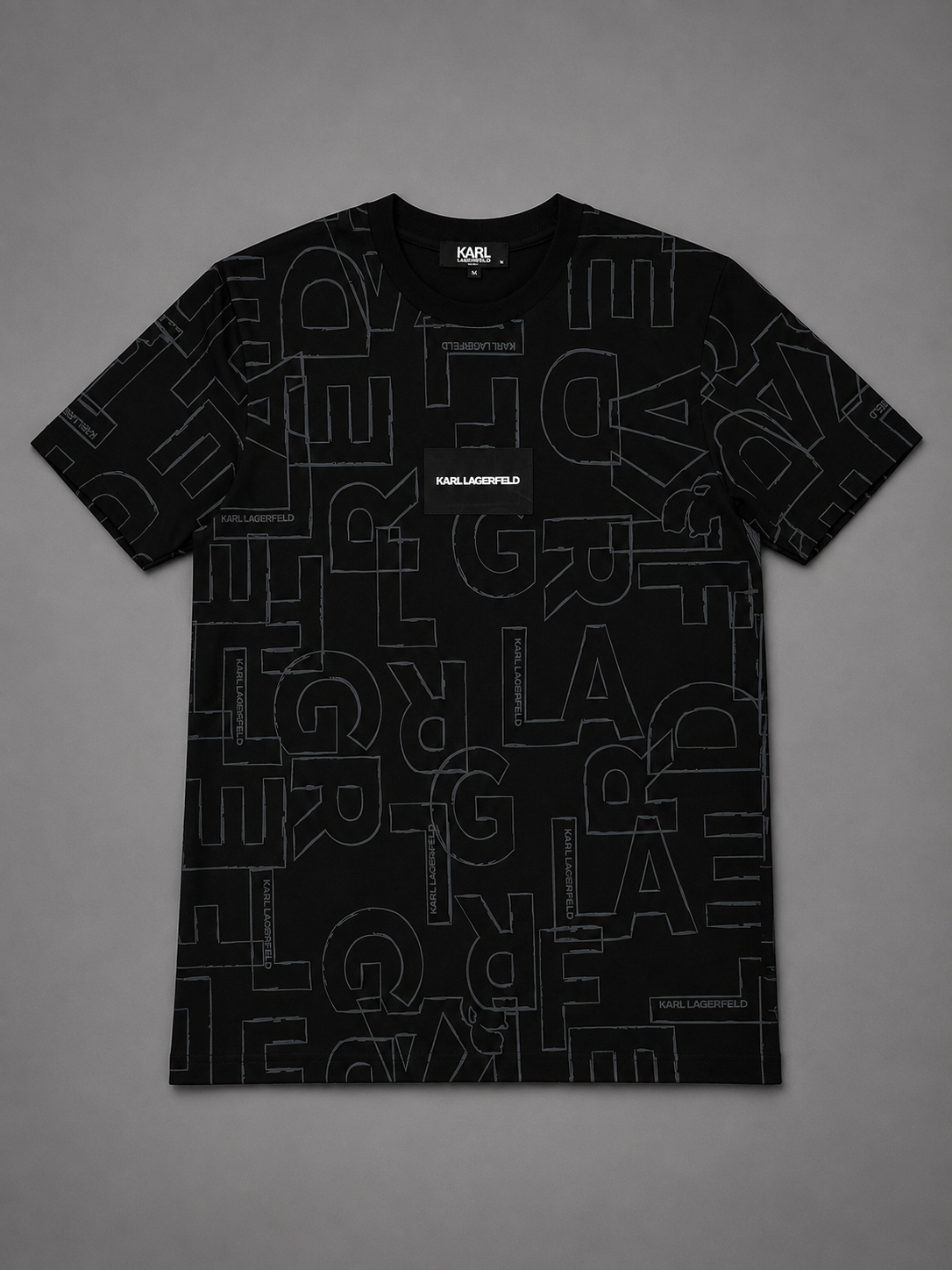 CAMISETA KARL LAGERFELD NEGRA LOGO GRIS