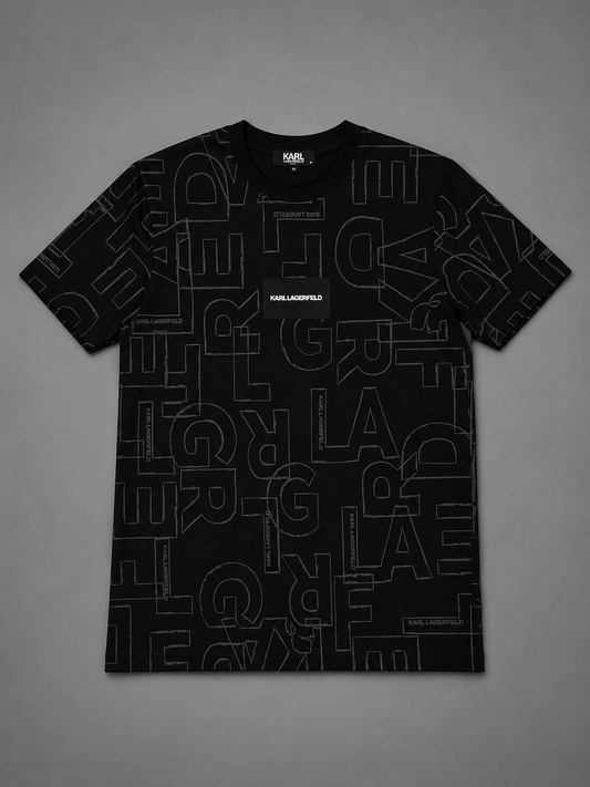 CAMISETA KARL LAGERFELD NEGRA LOGO GRIS