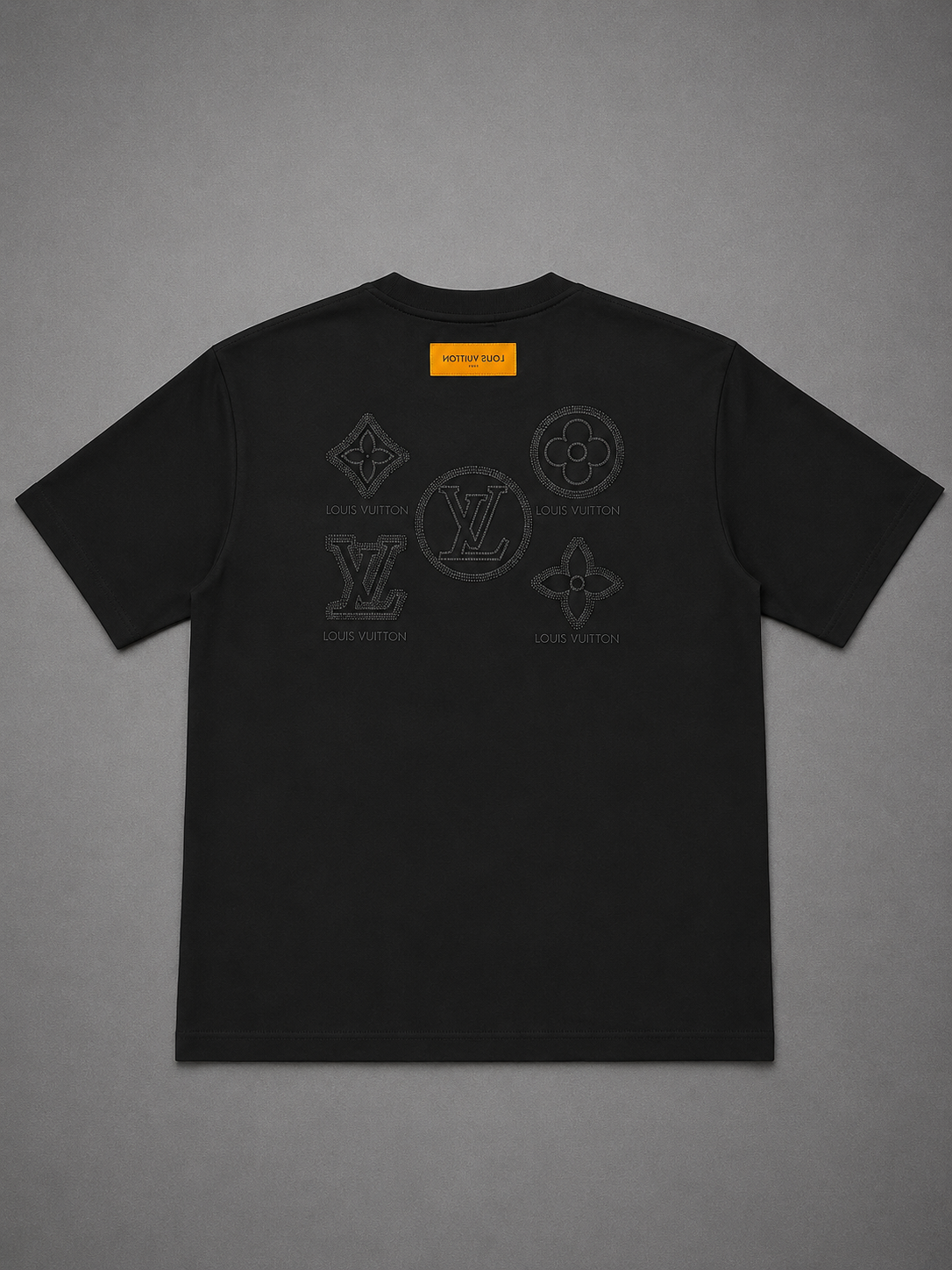 CAMISETA TURCA LOUIS VUITTON NEGRA BORDADA LOGOS