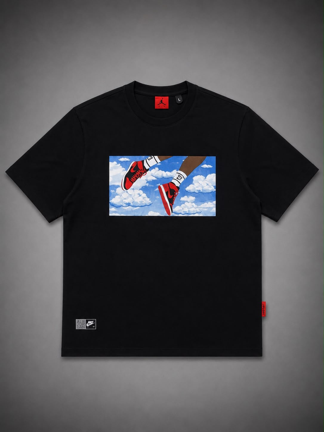 CAMISETA JORDAN NEGRA NUBES