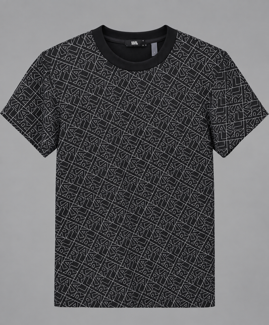CAMISETA KARL LAGERFELD NEGRO LOGO DORADO