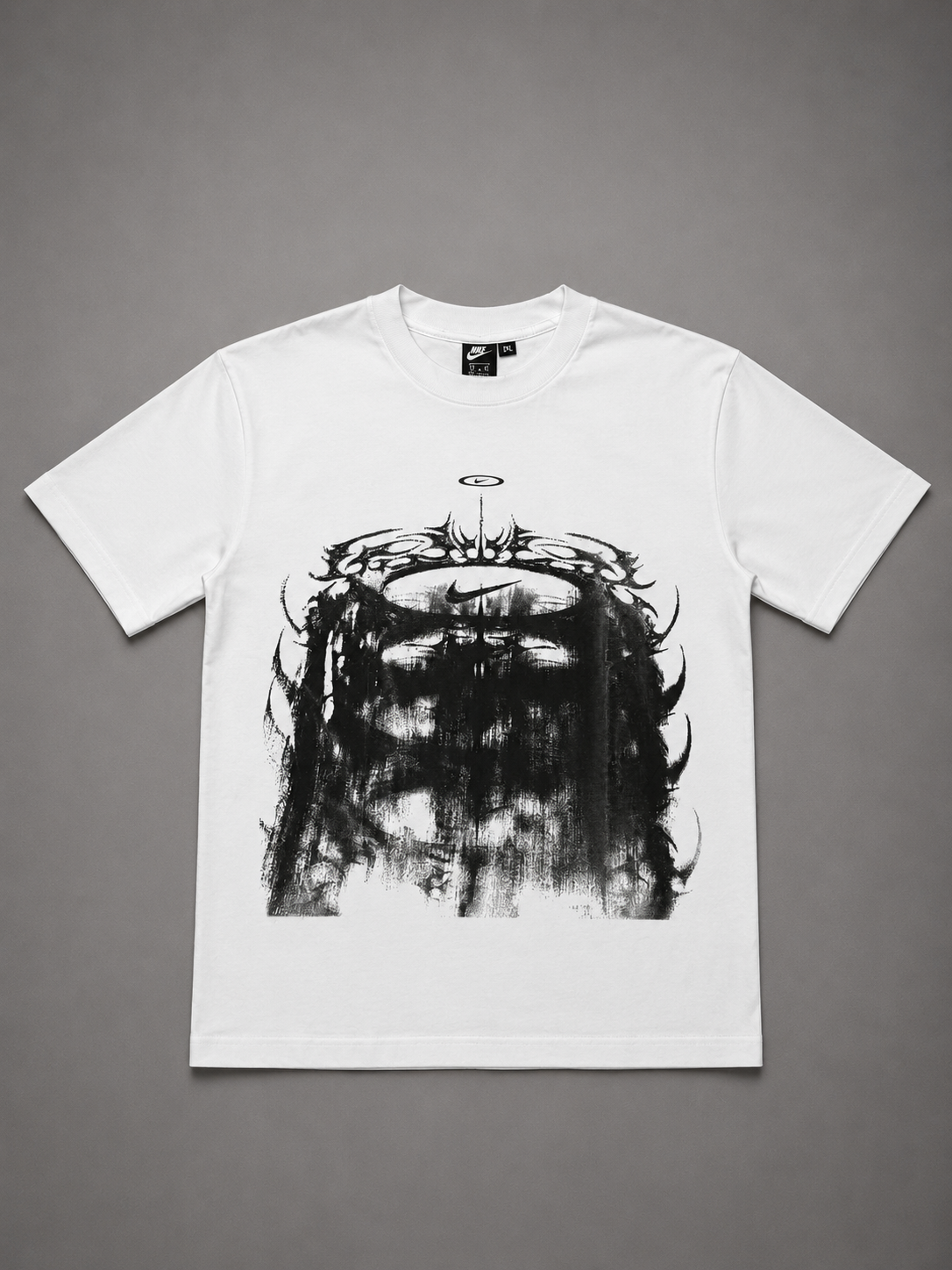 CAMISETA NIKE BLANCO LOGO NEGRO
