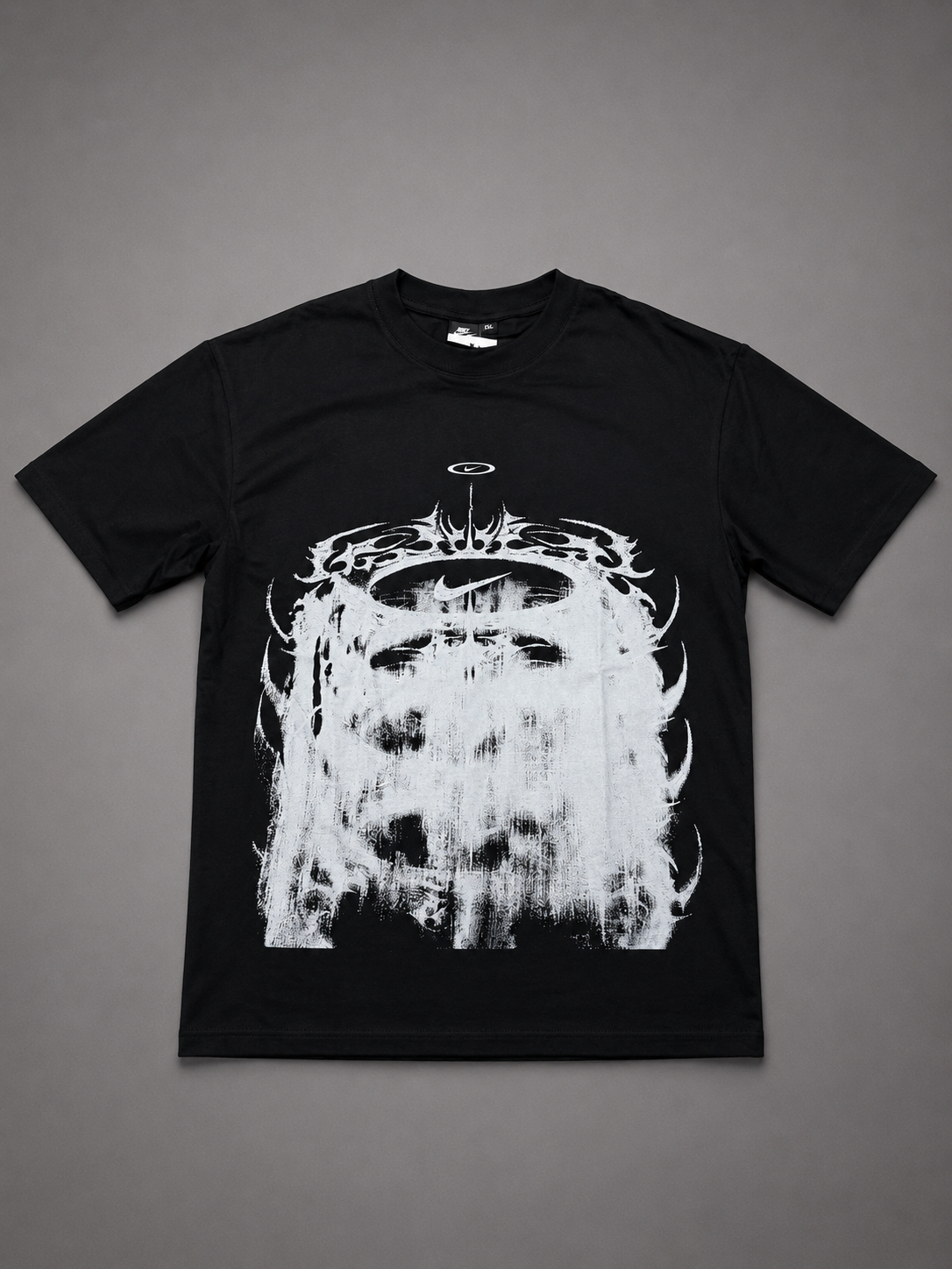CAMISETA NIKE NEGRO LOGO BLANCO